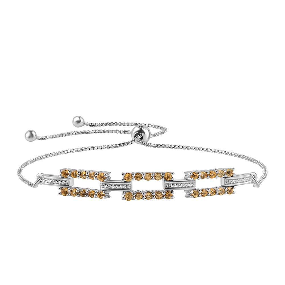 Strieborný Náramok s Citrínom 1 