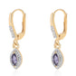 Pozlátené Strieborné Náušnice s Iolitom a Bielym Topásom