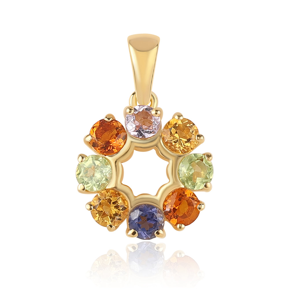 Pozlátený Strieborný Prívesok s Rose De France Ametystom a Olivínom 1 