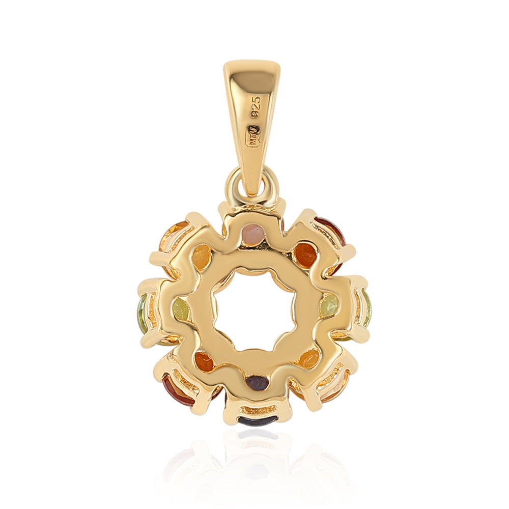 Pozlátený Strieborný Prívesok s Rose De France Ametystom a Olivínom 2 