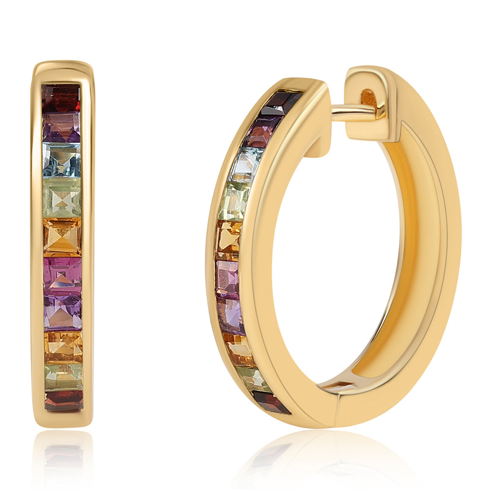 Pozlátené Strieborné Náušnice s Africkým Ametystom a Olivínom 1 