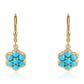 Pozlátené Strieborné Náušnice s so Sleeping Beauty Tyrkysom