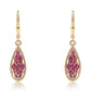 Pozlátené Strieborné Náušnice s Mozambickým Rubínom a Bielym Topásom