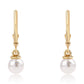 Pozlátené Strieborné Náušnice s Bielou Sladkovodnou Perlou