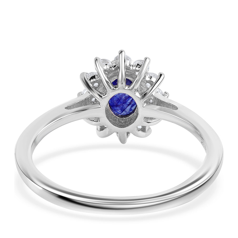 Strieborný Prsteň s Austrálskym Modrým Zafírom a Bielym Topásom