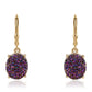 Pozlátené Strieborné Náušnice s Fialovou Drusy