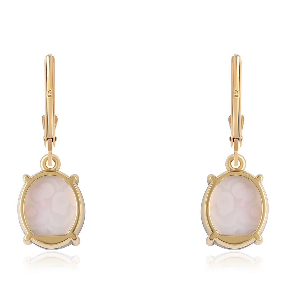 Pozlátené Strieborné Náušnice s Fialovou Drusy