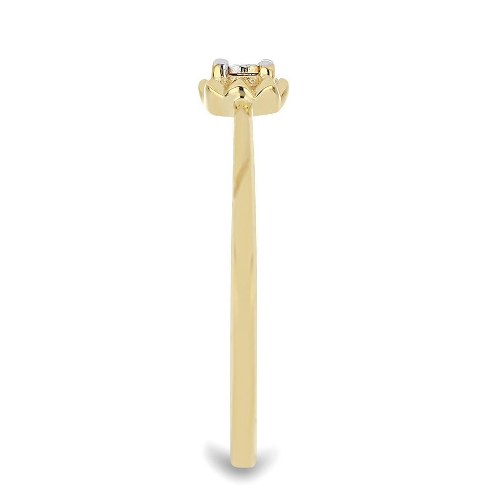 Pozlátený Strieborný Prsteň s Bielym Diamantom 4 