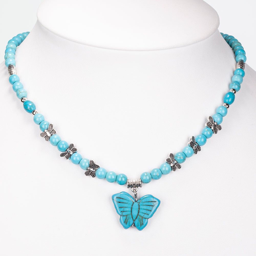 Pozlátené Zliatinové Sada s Tyrkysom ( Náhrdelník+Náramok ) 3 