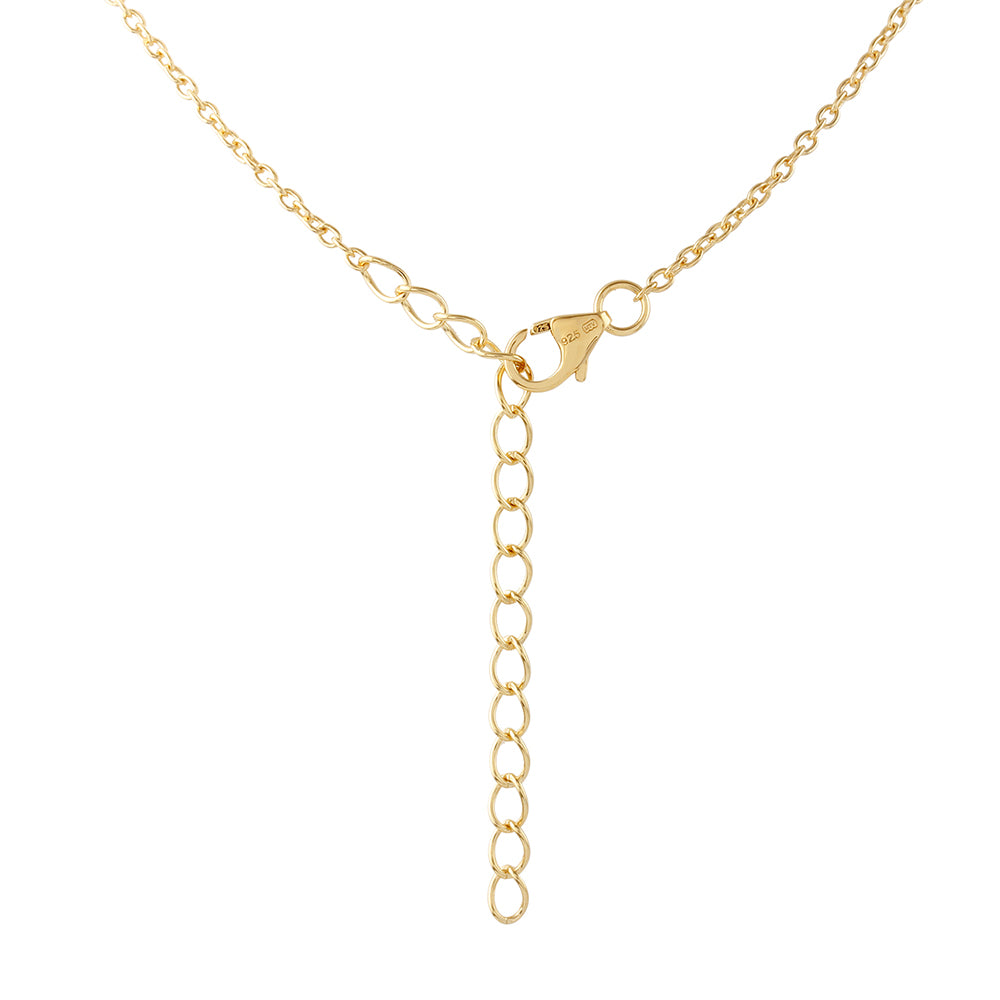 Pozlátený Strieborný Náhrdelník s Modrým Diamantom 2 