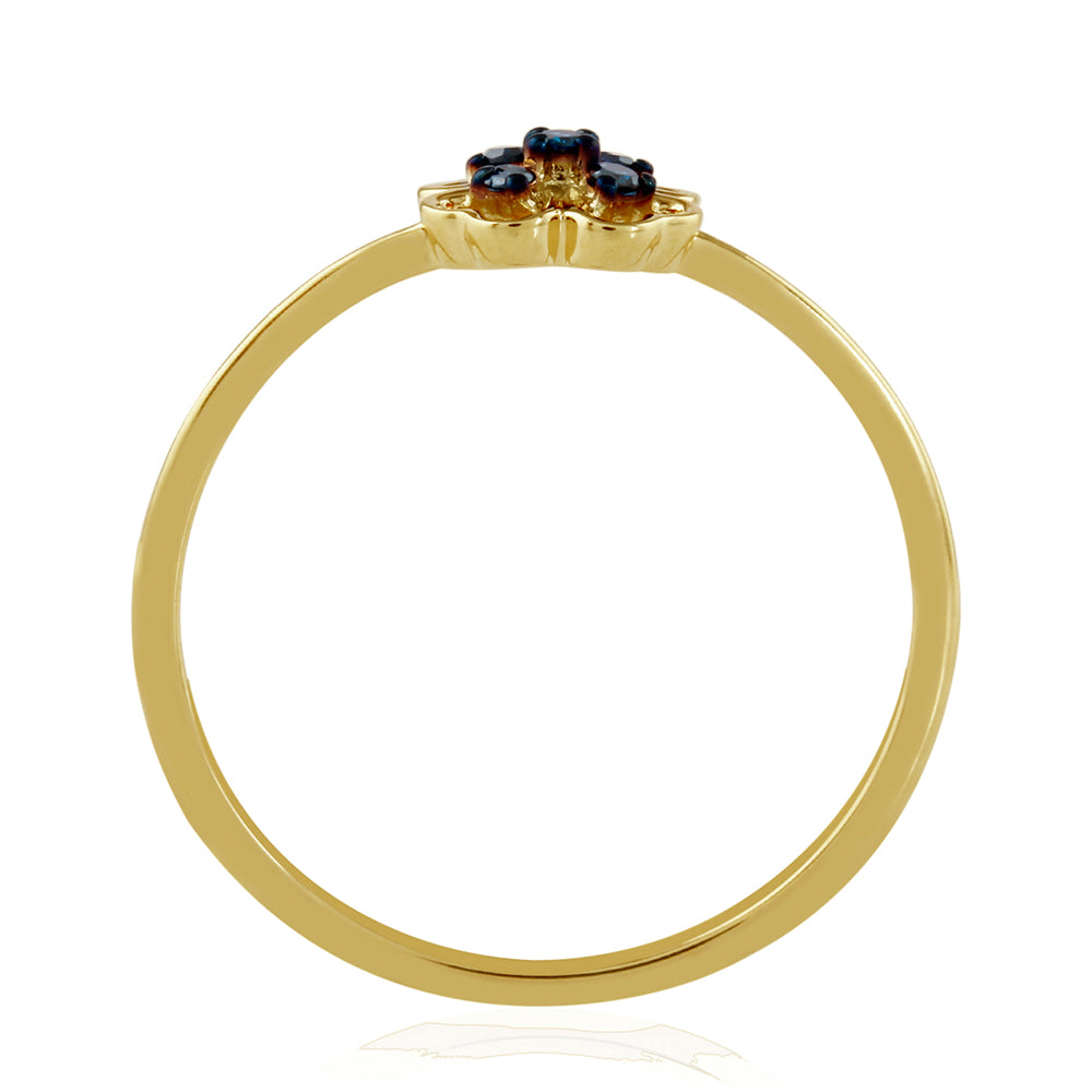 Pozlátený Strieborný Prsteň s Modrým Diamantom 4 