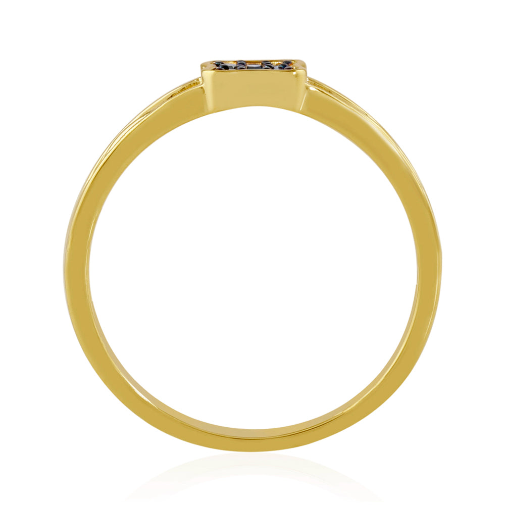 Pozlátený Strieborný Prsteň s Modrým Diamantom 4 