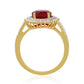Pozlátený Strieborný Prsteň s Thajským Rubínom a Bielym Topásom