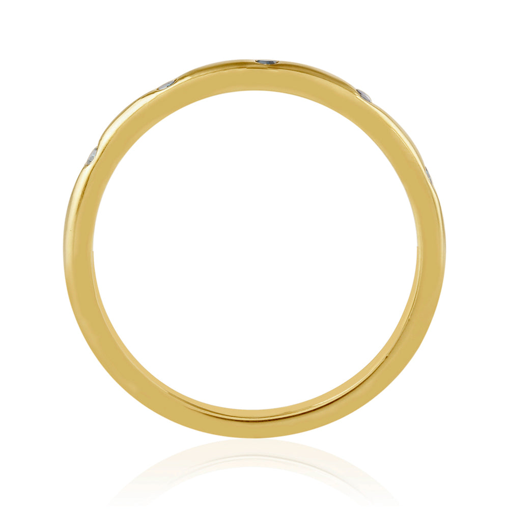 Pozlátený Strieborný Prsteň s Modrým Diamantom 3 