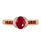 Pozlátený Strieborný Prsteň s Thajským Rubínom a Bielym Topásom