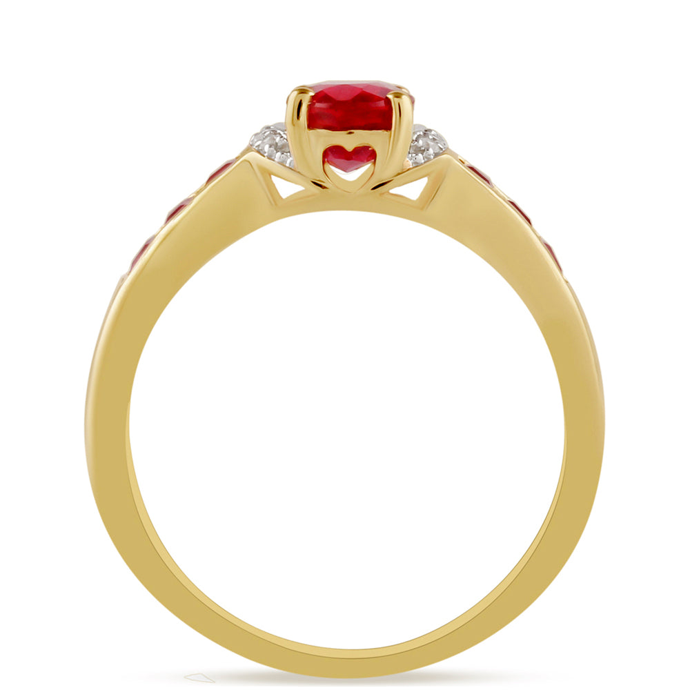 Pozlátený Strieborný Prsteň s Thajským Rubínom a Bielym Topásom 4 