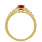 Pozlátený Strieborný Prsteň s Thajským Rubínom a Bielym Topásom
