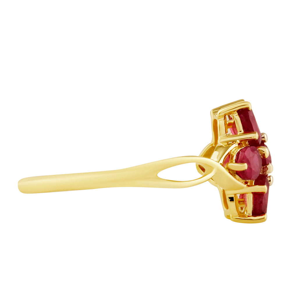 Pozlátený Strieborný Prsteň s Thajským Rubínom