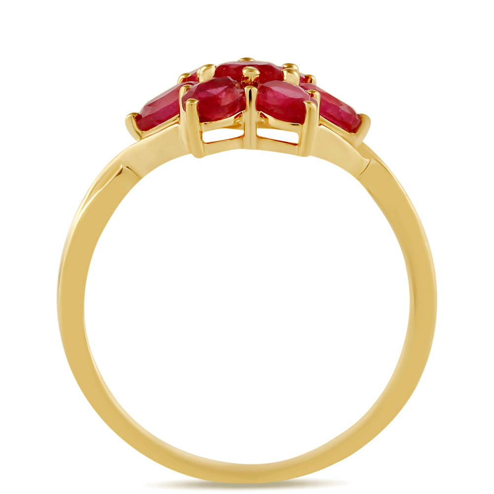 Pozlátený Strieborný Prsteň s Thajským Rubínom