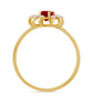 Pozlátený Strieborný Prsteň s Thajským Rubínom a Bielym Topásom
