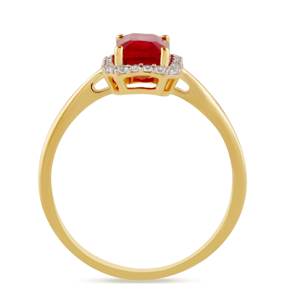 Pozlátený Strieborný Prsteň s Thajským Rubínom a Bielym Topásom