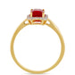 Pozlátený Strieborný Prsteň s Thajským Rubínom a Bielym Topásom
