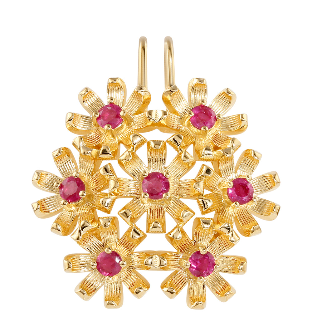 Pozlátený Strieborný Prívesok s Thajským Rubínom 1 