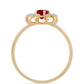Zlatý Prsteň s Madagaskarským Rubínom a Bielym Zirkónom