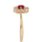 Zlatý Prsteň s Madagaskarským Rubínom a Bielym Zirkónom