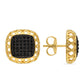 Pozlátené Strieborné Náušnice s Čiernym Spinelom