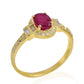 Pozlátený Strieborný Prsteň s Madagaskarským Rubínom a Bielym Topásom
