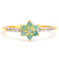 Pozlátený Strieborný Prsteň s Brazílskym Smaragdom a Bielym Topásom