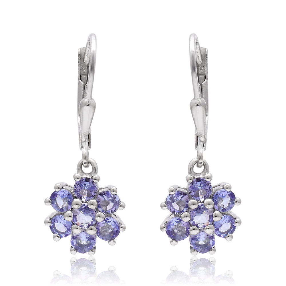 Strieborné Náušnice s AAA Tanzanitom 1 
