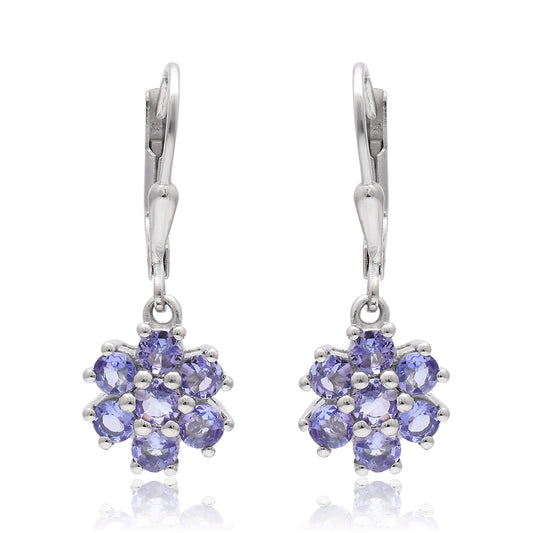 Strieborné Náušnice s AAA Tanzanitom
