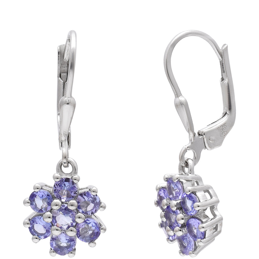 Strieborné Náušnice s AAA Tanzanitom 2 