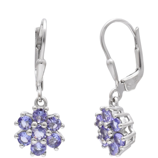 Strieborné Náušnice s AAA Tanzanitom