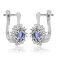 Strieborné Náušnice s AAA Tanzanitom a Bielym Topásom