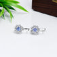 Strieborné Náušnice s AAA Tanzanitom a Bielym Topásom