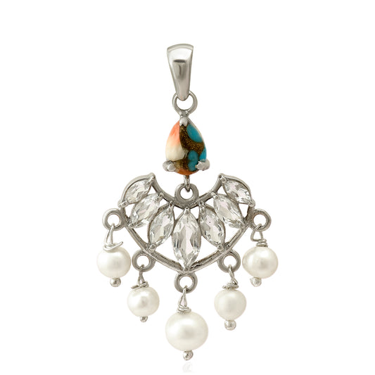 Strieborný Prívesok s Ustricovým Tyrkysom