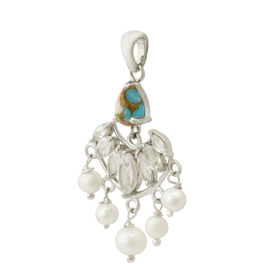 Strieborný Prívesok s Ustricovým Tyrkysom