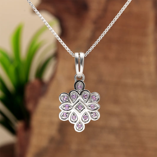 Strieborný Prívesok s Brazílskym Ametystom