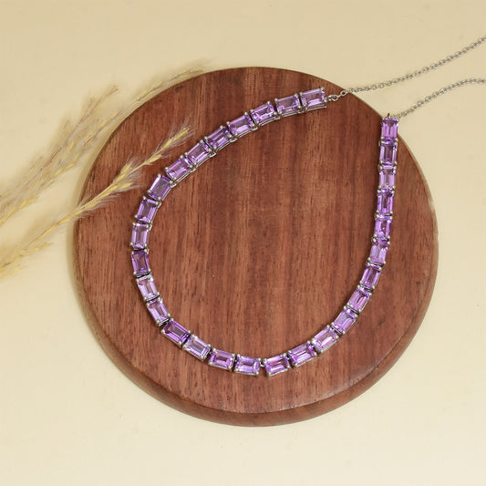 Strieborný Náramok s Brazílskym Ametystom