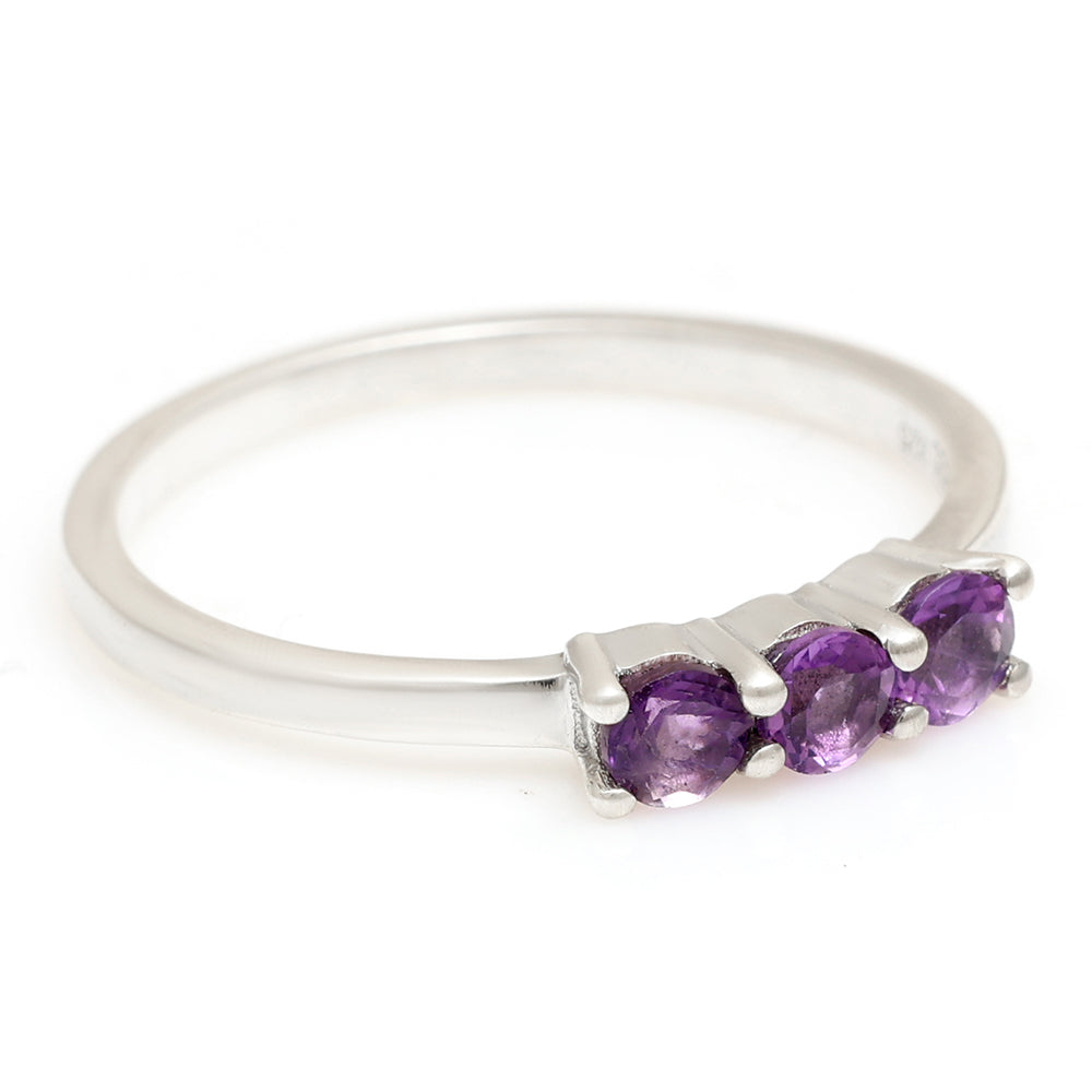 Strieborný Prsteň s Brazílskym Ametystom 7 