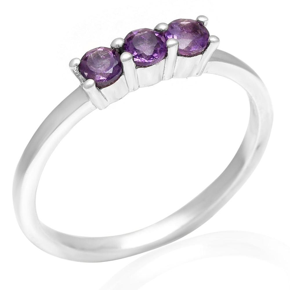 Strieborný Prsteň s Brazílskym Ametystom 3 