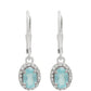 Strieborné Náušnice s Madagaskarským Modrým Apatitom a Bielym Topásom