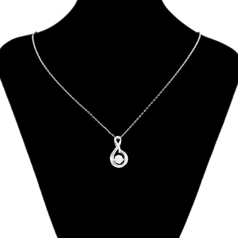 Pozlátený Zliatinový Náhrdelník s Bielym Emporia® Krištáľom ( Náhrdelník+Prívesok ) 8 