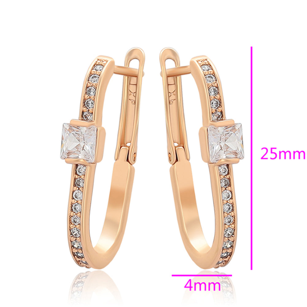 Pozlátené Zliatinové Náušnice s Bielym Emporia® Krištáľom