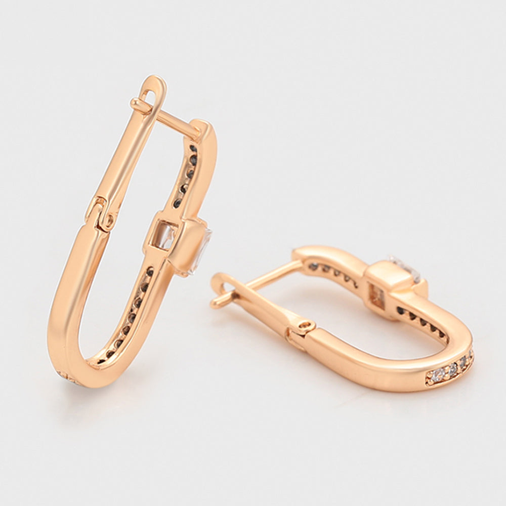 Pozlátené Zliatinové Náušnice s Bielym Emporia® Krištáľom 5 