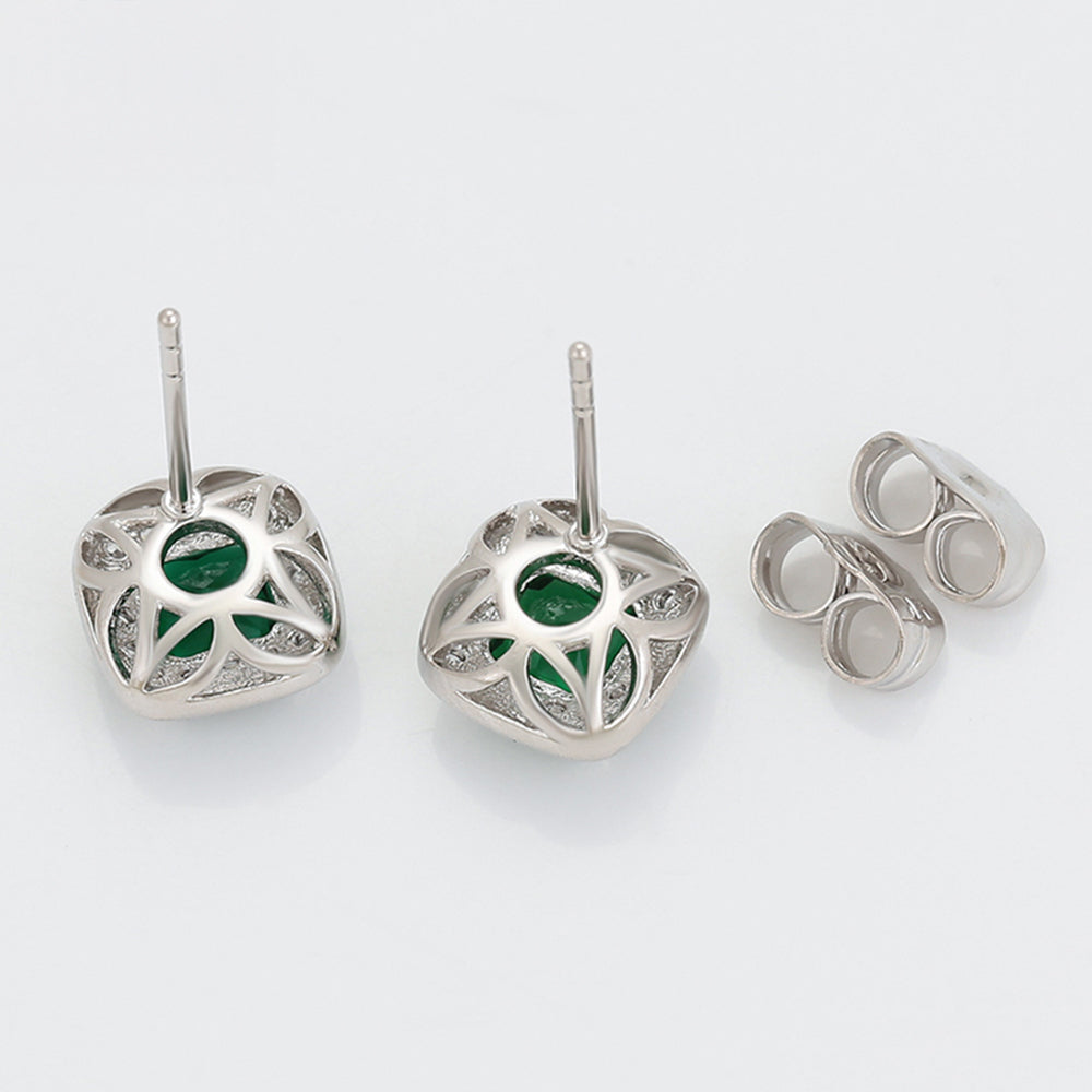 Pozlátené Zliatinové Náušnice s so Zeleným Emporia® Krištáľom a Bielym Emporia® Krištáľom 4 