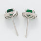 Pozlátené Zliatinové Náušnice s so Zeleným Emporia® Krištáľom a Bielym Emporia® Krištáľom